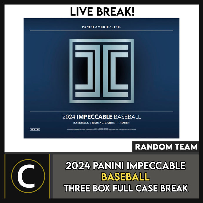 2024 PANINI IMPECCABLE BASEBALL 3 BOX (FULL CASE) BREAK #A3267 - RANDOM TEAMS