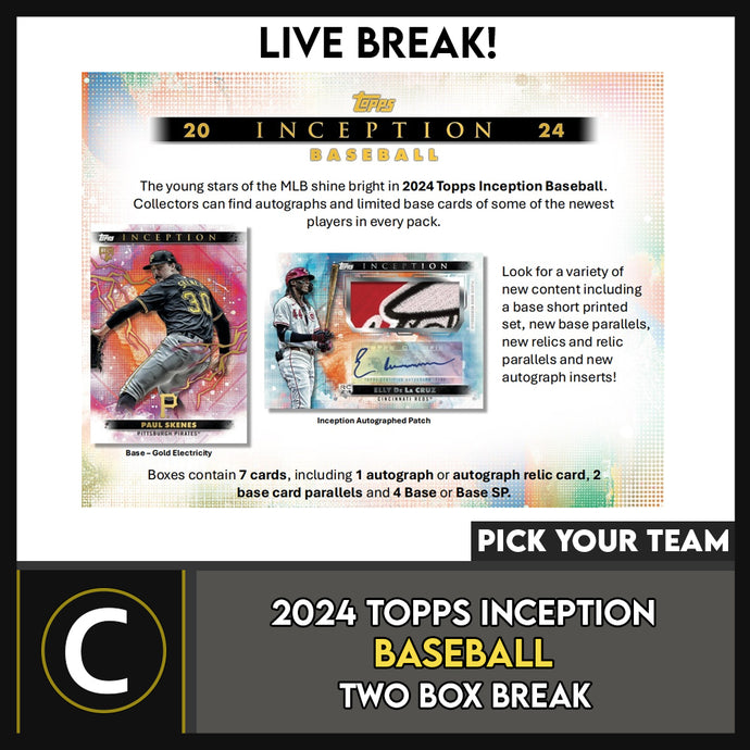 2024 TOPPS INCEPTION BASEBALL 2 BOX BREAK #A3332 - PICK YOUR TEAM