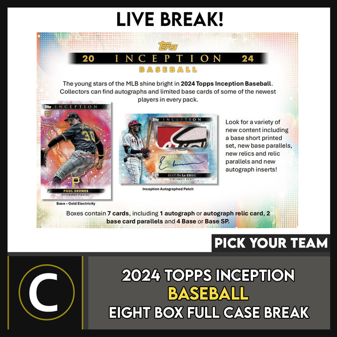 2024 TOPPS INCEPTION BASEBALL 8 BOX (FULL CASE) BREAK #A3330 - PICK YOUR TEAM