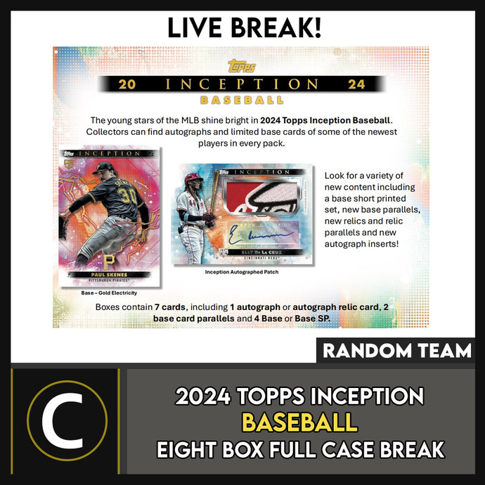 2024 TOPPS INCEPTION BASEBALL 8 BOX (FULL CASE) BREAK #A3333 - RANDOM TEAMS