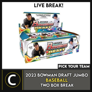 2023 BOWMAN DRAFT JUMBO BASEBALL 2 BOX BREAK #A3151 - PICK YOUR TEAM