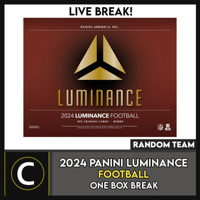 2024 PANINI LUMINANCE FOOTBALL 1 BOX BREAK #F3158 - RANDOM TEAMS