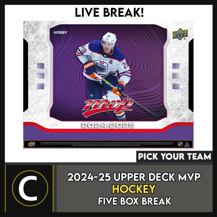 2024-25 UPPER DECK MVP HOCKEY 5 BOX (HALF CASE) BREAK #H3312