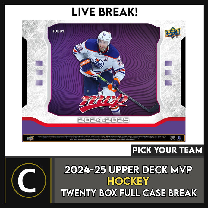 2024-25 UPPER DECK MVP HOCKEY 20 BOX (FULL CASE) BREAK #H3310