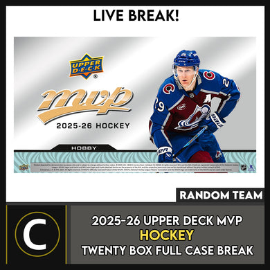 2025-26 UPPER DECK MVP HOCKEY 10 BOX (HALF CASE) BREAK #H3613 - RANDOM TEAM