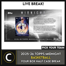 Load image into Gallery viewer, 2025-26 TOPPS MIDNIGHT BASKETBALL 4 BOX (HALF CASE) BREAK #B3254 - PICK YOUR TEAM