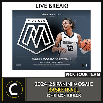 2024-25 PANINI MOSAIC BASKETBALL 1 BOX  BREAK #B3216 - PICK YOUR TEAM