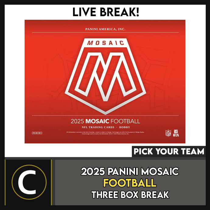 2025 PANINI MOSAIC FOOTBALL 3 BOX BREAK #F3348 - PICK YOUR TEAM