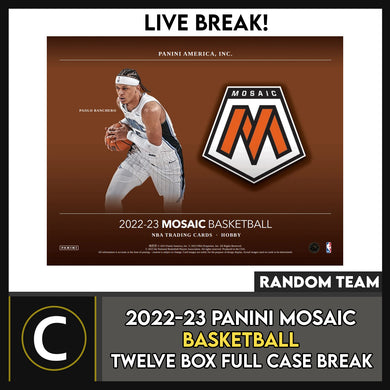 2022-23 PANINI MOSAIC BASKETBALL 12 BOX (FULL CASE) BREAK #B3009 - RANDOM TEAMS