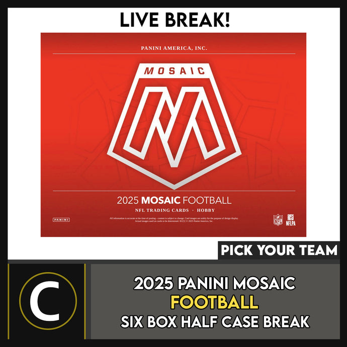 2025 PANINI MOSAIC FOOTBALL 6 BOX (HALF CASE) BREAK #F3347 - PICK YOUR TEAM