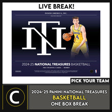 Load image into Gallery viewer, 2024-25 PANINI NATIONAL TREASURES BASKETBALL 1 BOX BREAK #B3233 - PICK YOUR TEAM