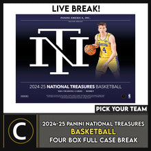 Load image into Gallery viewer, 2024-25 PANINI NATIONAL TREASURES BASKETBALL 4 BOX (FULL CASE) BREAK #B3231 - PICK YOUR TEAM