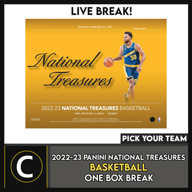 2022-23 PANINI NATIONAL TREASURES BASKETBALL 1 BOX BREAK #B3026 - PICK YOUR TEAM