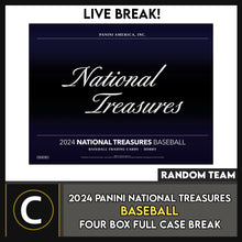 Load image into Gallery viewer, 2024 PANINI NATIONAL TREASURES BASEBALL 4 BOX (FULL CASE) BREAK #A3310 - RANDOM TEAMS
