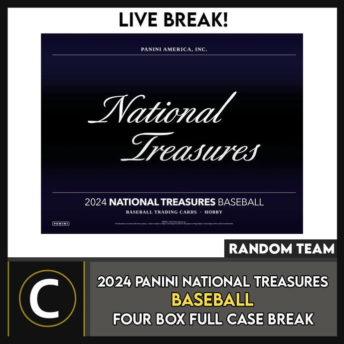 2024 PANINI NATIONAL TREASURES BASEBALL 4 BOX (FULL CASE) BREAK #A3310 - RANDOM TEAMS