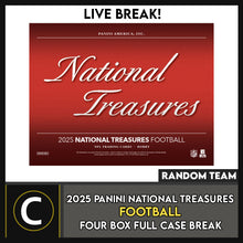 Load image into Gallery viewer, 2025 PANINI NATIONAL TREASURES FOOTBALL 4 BOX (FULL CASE) BREAK #F3369 - RANDOM TEAMS