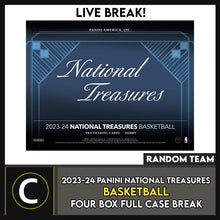 Load image into Gallery viewer, 2023-24 PANINI NATIONAL TREASURES BASKETBALL 4 BOX (FULL CASE) BREAK #B3152 - RANDOM TEAMS