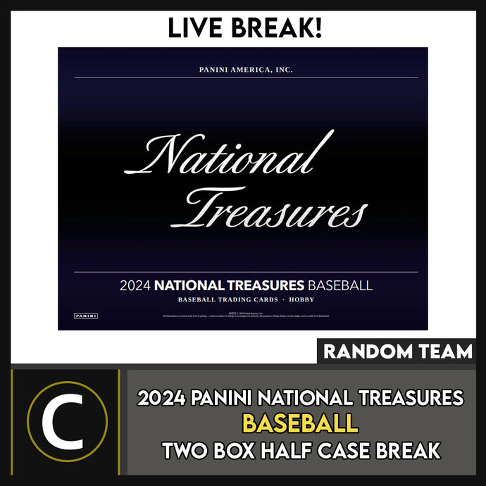 2024 PANINI NATIONAL TREASURES BASEBALL 2 BOX (HALF CASE) BREAK #A3311 - RANDOM TEAMS