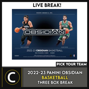 2022-23 PANINI OBSIDIAN BASKETBALL 3 BOX BREAK #B990 - PICK YOUR TEAM
