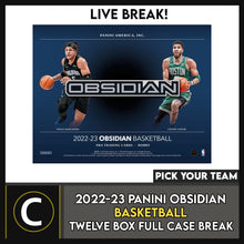 Load image into Gallery viewer, 2022-23 PANINI OBSIDIAN BASKETBALL 12 BOX FULL CASE BREAK #B988 - PICK YOUR TEAM