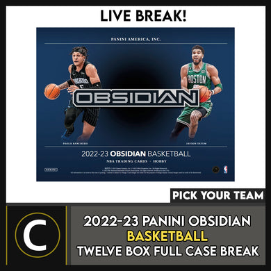 2022-23 PANINI OBSIDIAN BASKETBALL 12 BOX FULL CASE BREAK #B988 - PICK YOUR TEAM