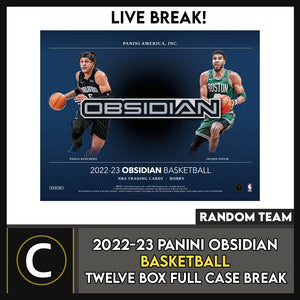2022-23 PANINI OBSIDIAN BASKETBALL 12 BOX (FULL CASE) BREAK #B991 - RANDOM TEAMS