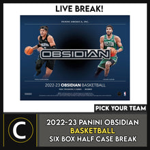 Load image into Gallery viewer, 2022-23 PANINI OBSIDIAN BASKETBALL 6 BOX HALF CASE BREAK #B989 - PICK YOUR TEAM