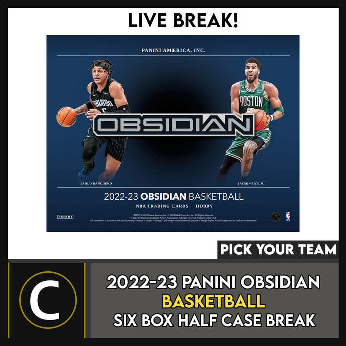 2022-23 PANINI OBSIDIAN BASKETBALL 6 BOX HALF CASE BREAK #B989 - PICK YOUR TEAM