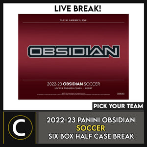 2022/23 PANINI OBSIDIAN SOCCER 6 BOX (HALF CASE) BREAK #S2003 - PICK YOUR TEAM