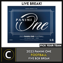 Load image into Gallery viewer, 2023 PANINI ONE FOOTBALL 5 BOX BREAK #F3135 - PICK YOUR TEAM