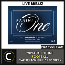 Load image into Gallery viewer, 2023 PANINI ONE FOOTBALL 20 BOX (FULL CASE) BREAK #F3133 - PICK YOUR TEAM