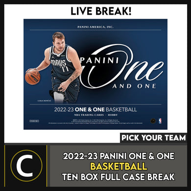 2022-23 PANINI ONE & ONE BASKETBALL 10 BOX (FULL CASE) BREAK #B3036 - PICK YOUR TEAM