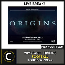 Load image into Gallery viewer, 2023 PANINI ORIGINS FOOTBALL 4 BOX BREAK #F3071 - PICK YOUR TEAM