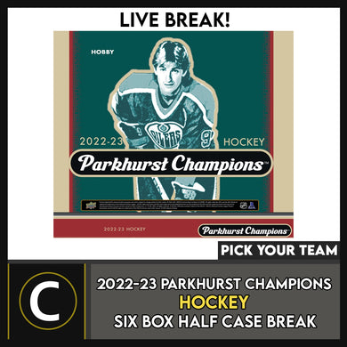 2022-23 PARKHURST CHAMPIONS HOCKEY 6 BOX (HALF CASE) BREAK #H3185 - PICK YOUR TEAM