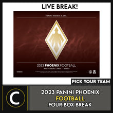 Load image into Gallery viewer, 2023 PANINI PHOENIX FOOTBALL 4 BOX BREAK #F3074 - PICK YOUR TEAM