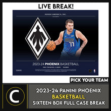 Load image into Gallery viewer, 2023-24 PANINI PHOENIX BASKETBALL 16 BOX (FULL CASE) BREAK #B3129 - PICK YOUR TEAM