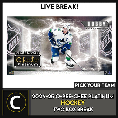 2024-25 O-PEE-CHEE PLATINUM HOCKEY 2 BOX BREAK #H3577 - PICK YOUR TEAM