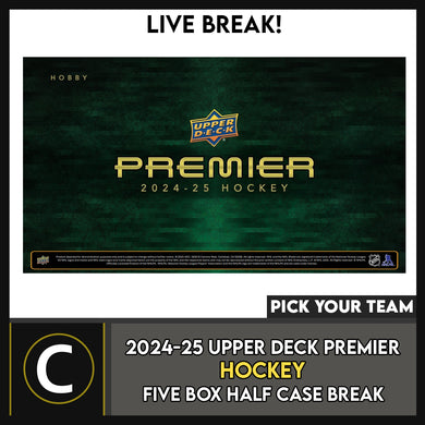 2024-25 UPPER DECK PREMIER HOCKEY 5 BOX (HALF CASE) BREAK #H3633 - PICK YOUR TEAM