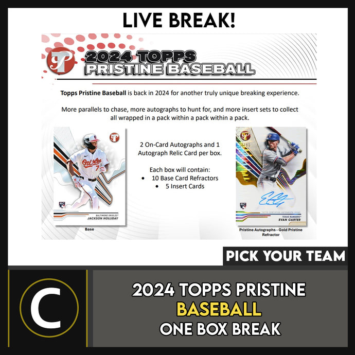 2024 TOPPS PRISTINE BASEBALL 1 BOX BREAK #A3204 - PICK YOUR TEAM