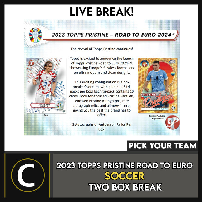 2023 TOPPS PRISTINE ROAD TO EURO 2024 SOCCER 2 BOX BREAK #S3022 - PICK YOUR TEAM