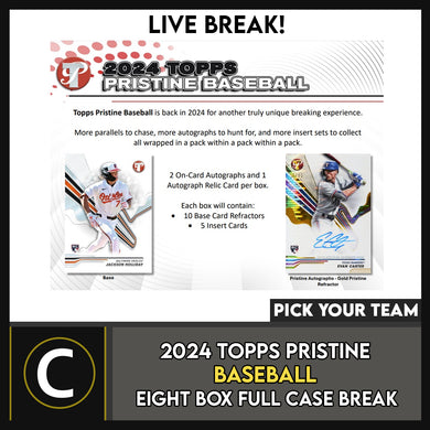 2024 TOPPS PRISTINE BASEBALL 8 BOX (FULL CASE) BREAK #A3201 - PICK YOUR TEAM