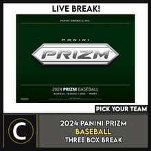 Load image into Gallery viewer, 2024 PANINI PRIZM BASEBALL 3 BOX BREAK #A3284 - PICK YOUR TEAM