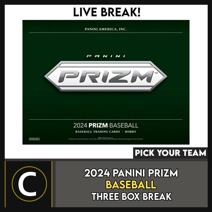 2024 PANINI PRIZM BASEBALL 3 BOX BREAK #A3284 - PICK YOUR TEAM