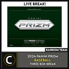 Load image into Gallery viewer, 2024 PANINI PRIZM BASEBALL 3 BOX BREAK #A3287 - RANDOM TEAMS