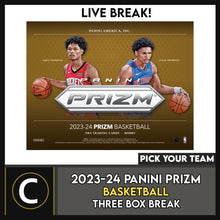 Load image into Gallery viewer, 2023-24 PANINI PRIZM BASKETBALL 3 BOX BREAK #B3050 - PICK YOUR TEAM
