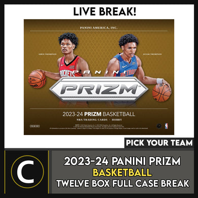 2023-24 PANINI PRIZM BASKETBALL 12 BOX (FULL CASE) BREAK #B3048 - PICK YOUR TEAM