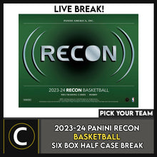 Load image into Gallery viewer, 2023-24 PANINI RECON BASKETBALL 6 BOX (HALF CASE) BREAK #B3075 - PICK YOUR TEAM