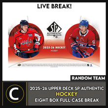 Load image into Gallery viewer, 2025-26 UPPER DECK SP AUTHENTIC HOCKEY 8 BOX (INNER CASE) BREAK #H3784 - RANDOM TEAM