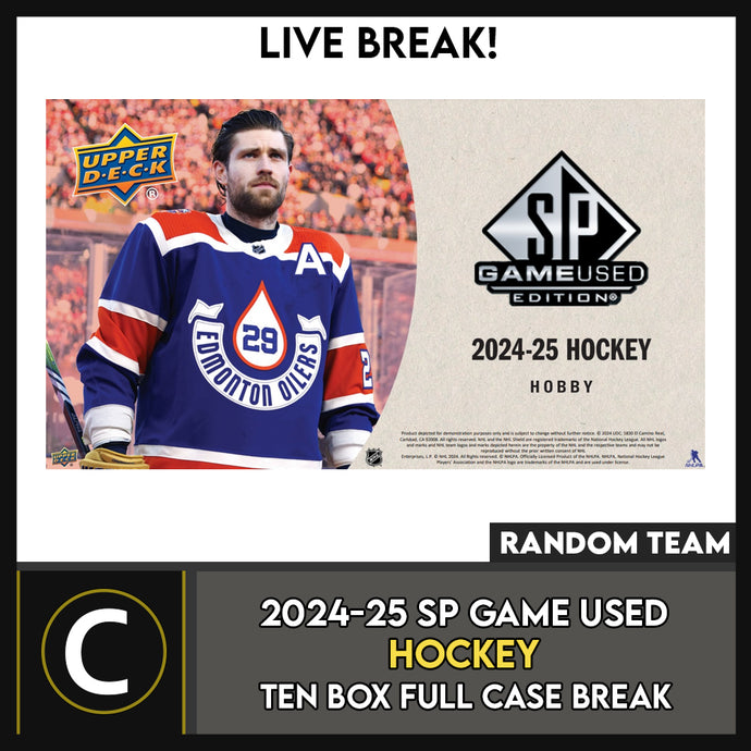 2024-25 UPPER DECK SP GAME USED HOCKEY 10 BOX (FULL CASE) BREAK #H3517 - RANDOM TEAM
