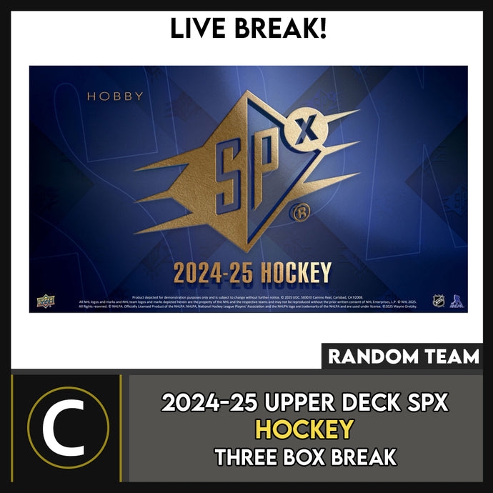 2024-25 UPPER DECK SPX HOCKEY 3 BOX BREAK #H3512 - RANDOM TEAM